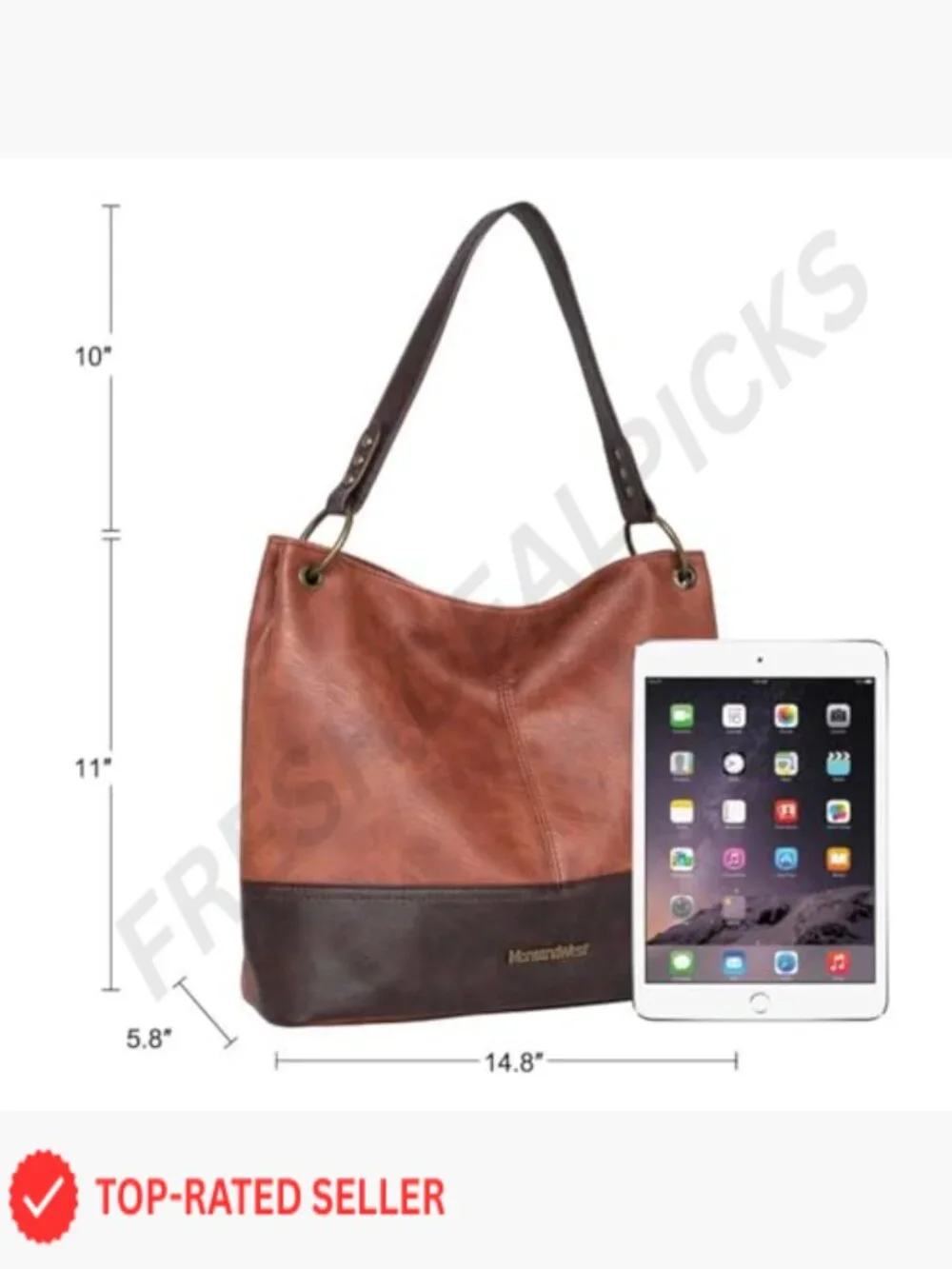 Chic Hobo Bag with Contrast Trim - Large Capacity Shoulder Tote Vegan Leather